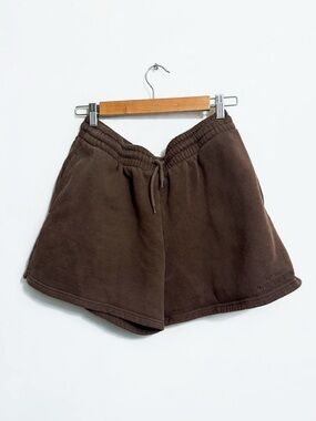 White Fox Boutique Chocolate Brown Athletic Drawstring Shorts- Size XL